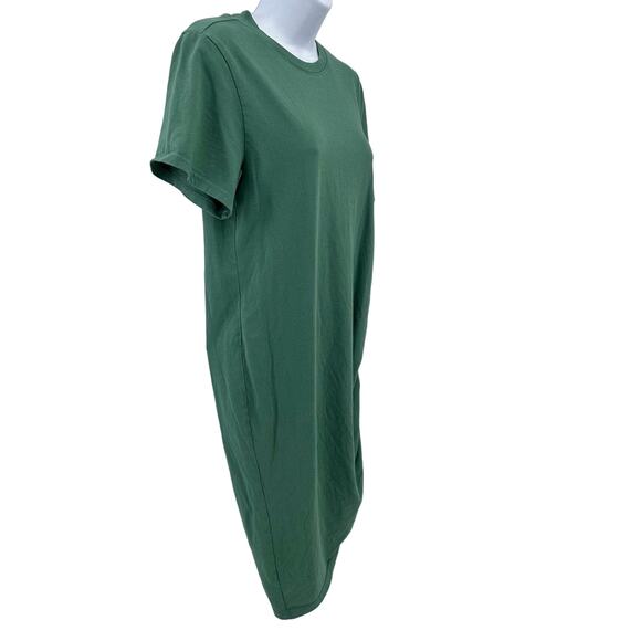 Universal Thread Ruched Side Knee Length T-shirt Dress WMNS XS Green Crew SS - Picture 5 of 12